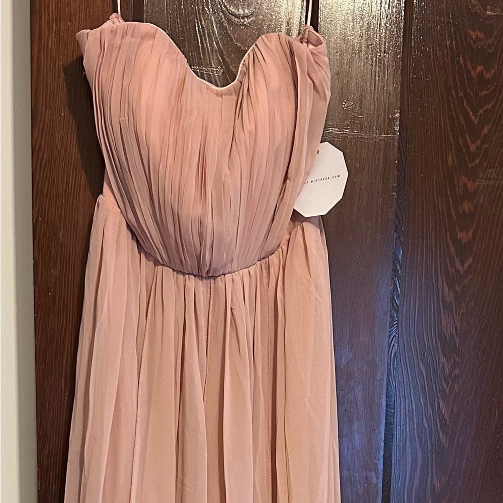 Little Mistress Pink Pleated Maxi Dress for Weddings